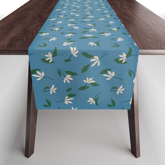 Sprouts | Blue Table Runner Gallery Image 1