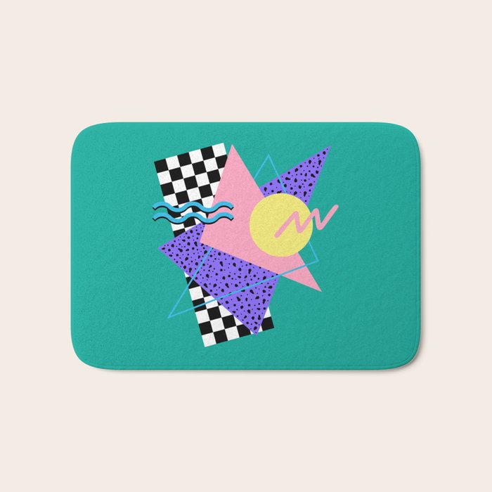 Memphis pattern 120 - 80s / 90s Retro Bath Mat Gallery Image 1