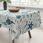 Sea shells on off white Tablecloth Gallery Image 3