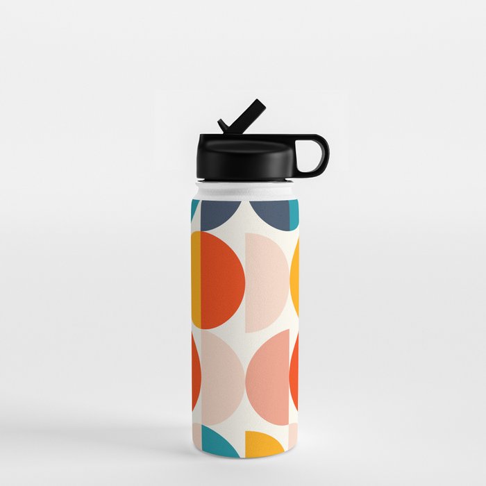 Mid Century Modern Geometry 6 Water Bottle Gallery Image 1