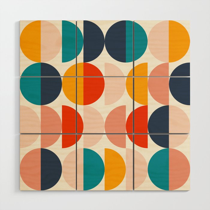 Mid Century Modern Geometry 6 Wood Wall Art Gallery Image 1