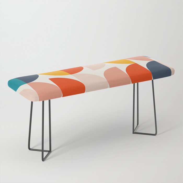Mid Century Modern Geometry 6 Bench Gallery Image 1