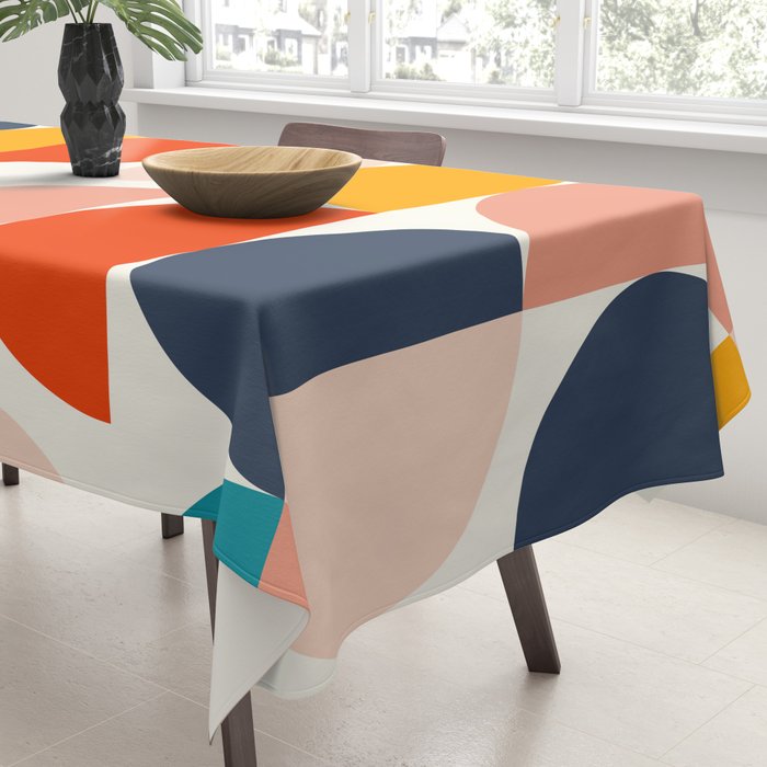 Mid Century Modern Geometry 6 Tablecloth Gallery Image 3