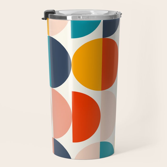 Mid Century Modern Geometry 6 Travel Mug Gallery Image 3