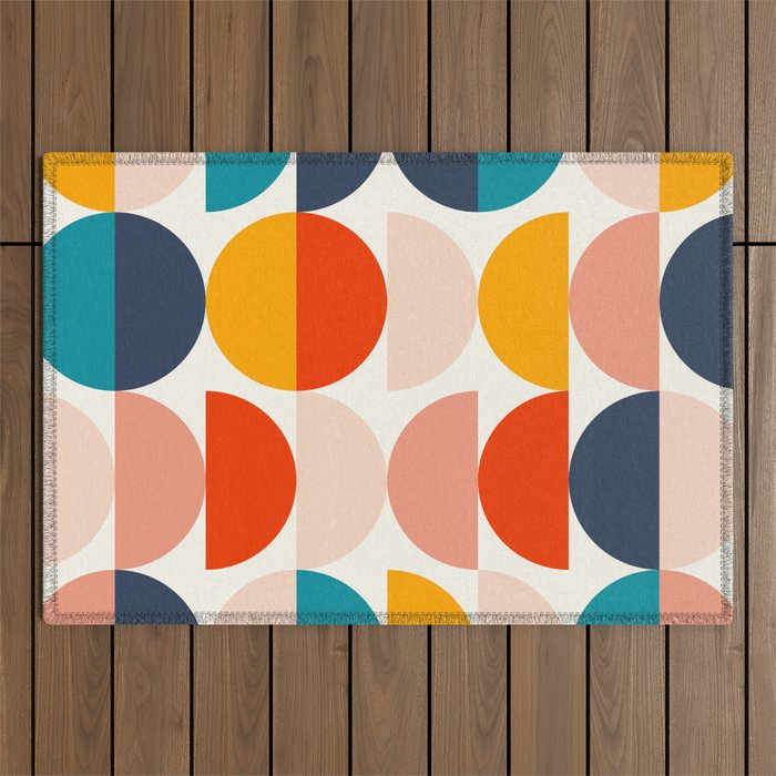 Mid Century Modern Geometry 6 Outdoor Rug Gallery Image 1