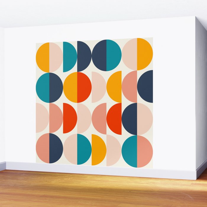 Mid Century Modern Geometry 6 Wall Mural Gallery Image 2