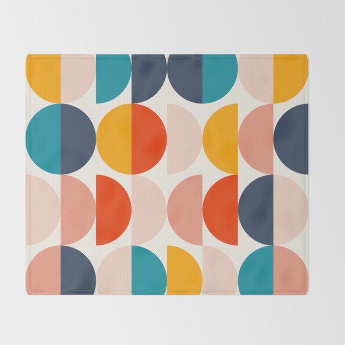 Mid Century Modern Geometry 6 Throw Blanket Gallery Image 2
