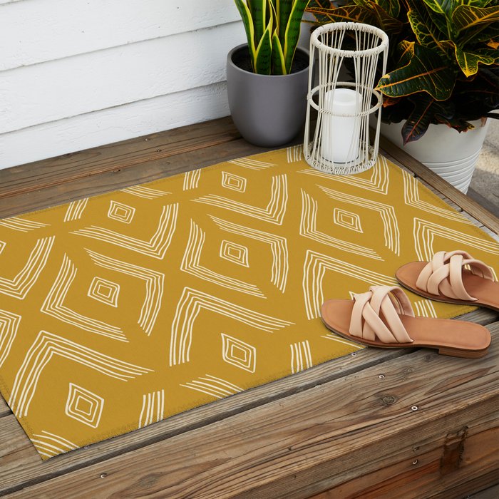 Birch in Gold Outdoor Rug Gallery Image 2