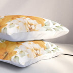 Yellow Florals with Painted Speckles on White Pillow Sham Gallery Image 3
