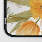 Yellow Florals with Painted Speckles on White Laptop Sleeve Gallery Image 3