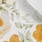 Yellow Florals with Painted Speckles on White Wall Tapestry Gallery Image 3