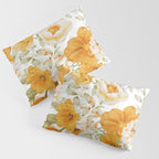 Yellow Florals with Painted Speckles on White Pillow Sham Gallery Image 3