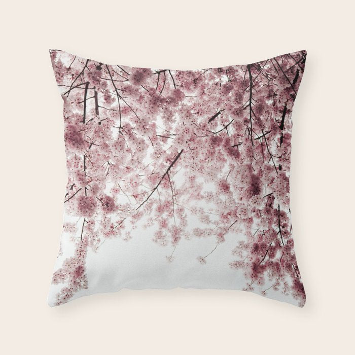 Cherry Blossoms Throw Pillow Gallery Image 1
