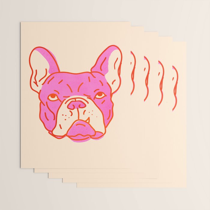 Hot Pink Bulldog Wrapping Paper Gallery Image 3
