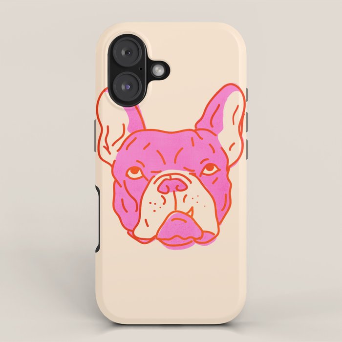 Hot Pink Bulldog iPhone Case Gallery Image 1