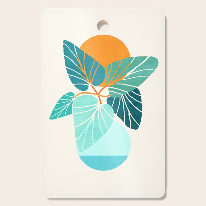 Tropical Symmetry Retro Botanic Cutting Board Gallery Image 1
