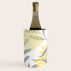 Floral Prints, Leaves and Blooms, Gray, Yellow and Aqua Wine Chiller Gallery Image 3