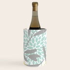 Floral Prints, Leaves and Blooms, Gray, Yellow and Aqua Wine Chiller Gallery Image 2