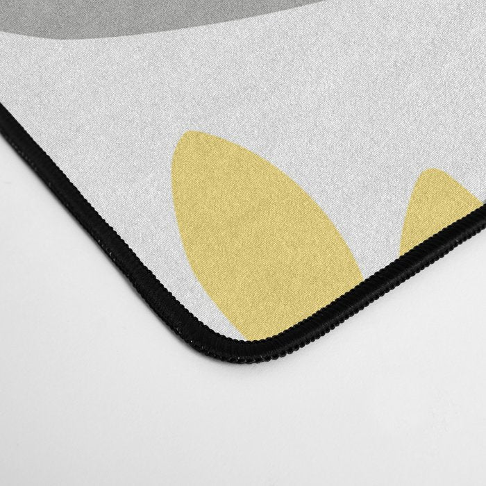 Floral Prints, Leaves and Blooms, Gray, Yellow and Aqua Desk Mat Gallery Image 4