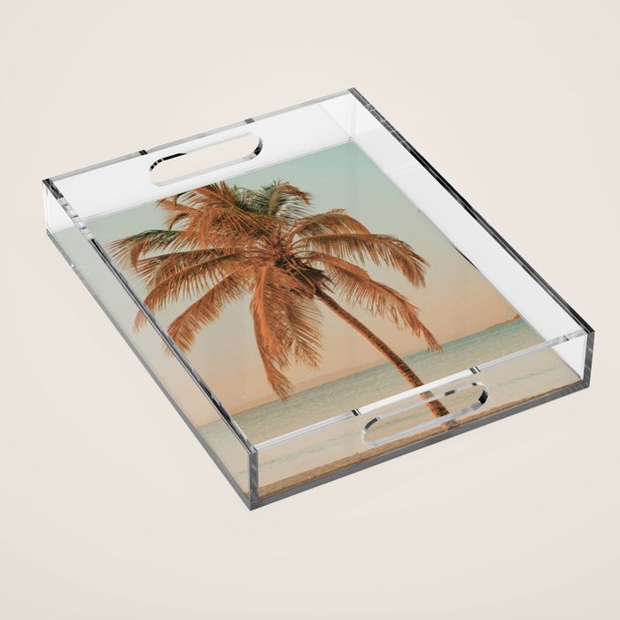 palm tree sunset ii Acrylic Tray Gallery Image 1