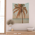 palm tree sunset ii Wall Tapestry Gallery Image 2