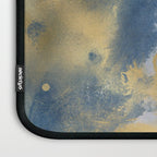 Blue and Gold Textured Abstract Marble Art Print Laptop Sleeve Gallery Image 3