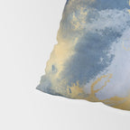 Blue and Gold Textured Abstract Marble Art Print Pillow Sham Gallery Image 4