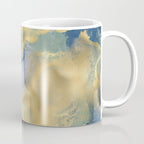 Blue and Gold Textured Abstract Marble Art Print Coffee Mug Gallery Image 1