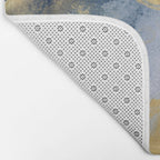 Blue and Gold Textured Abstract Marble Art Print Bath Mat Gallery Image 2