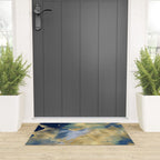 Blue and Gold Textured Abstract Marble Art Print Welcome Mat Gallery Image 3
