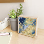 Blue and Gold Textured Abstract Marble Art Print Mini Art Print Gallery Image 2