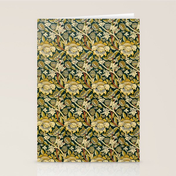 Vintage William Morris Green and Yellow Chintz Stationery Card Gallery Image 2