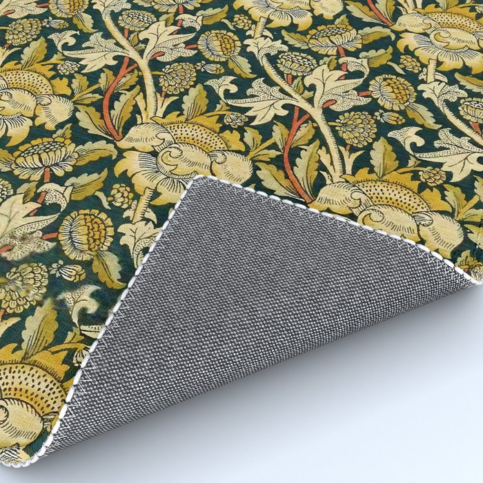 Vintage William Morris Green and Yellow Chintz Rug Gallery Image 4