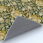 Vintage William Morris Green and Yellow Chintz Rug Gallery Image 4