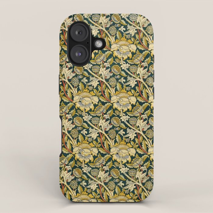 Vintage William Morris Green and Yellow Chintz iPhone Case Gallery Image 1