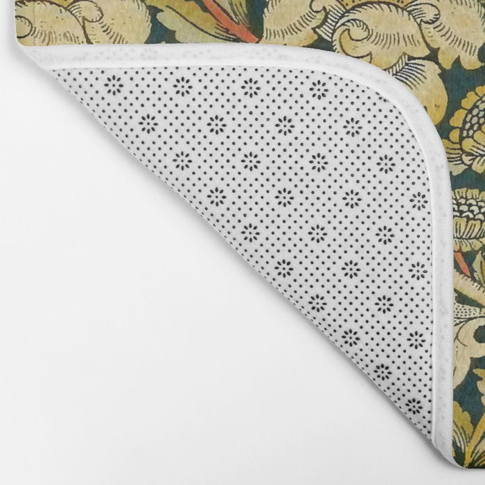 Vintage William Morris Green and Yellow Chintz Bath Mat Gallery Image 2