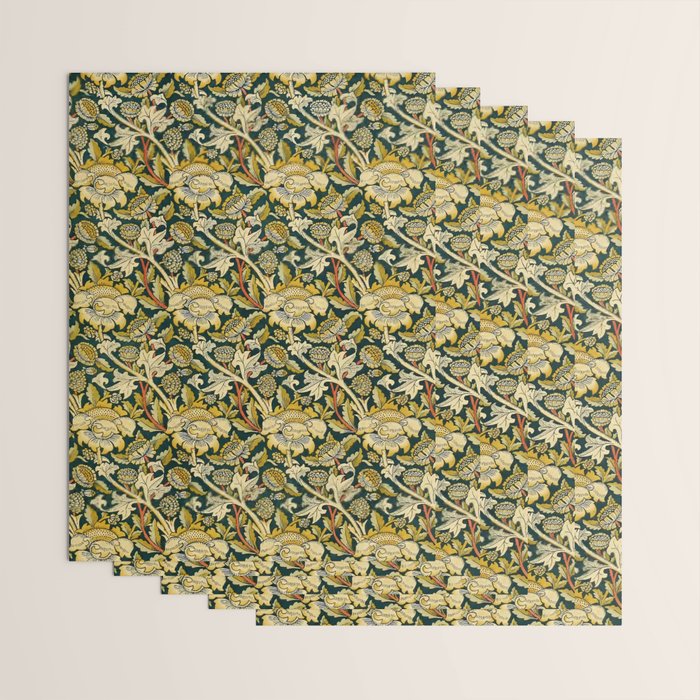 Vintage William Morris Green and Yellow Chintz Wrapping Paper Gallery Image 3