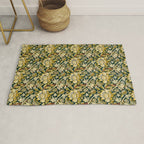 Vintage William Morris Green and Yellow Chintz Rug Gallery Image 1