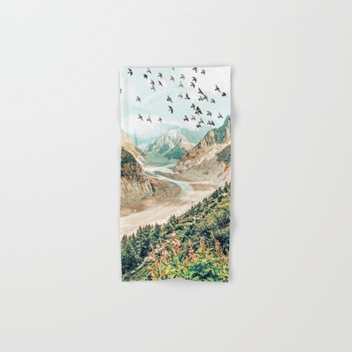 Apricity, Scenic Neutral Pastel Nature Travel Photography, Mountains Exotic Birds Landscape Path Towels Gallery Image 1