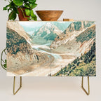 Apricity, Scenic Neutral Pastel Nature Travel Photography, Mountains Exotic Birds Landscape Path Credenza Gallery Image 1