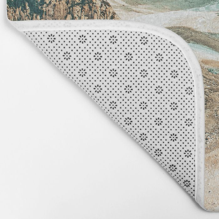 Apricity, Scenic Neutral Pastel Nature Travel Photography, Mountains Exotic Birds Landscape Path Bath Mat Gallery Image 2