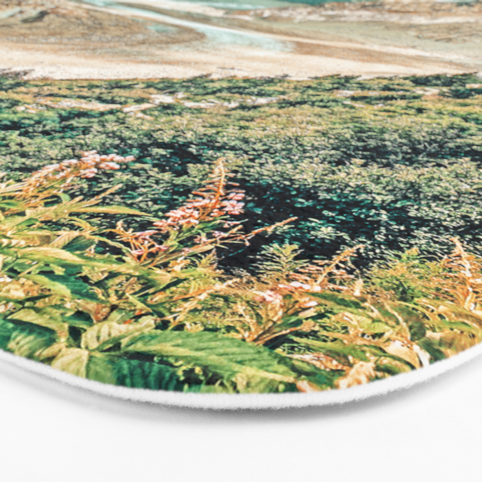 Apricity, Scenic Neutral Pastel Nature Travel Photography, Mountains Exotic Birds Landscape Path Bath Mat Gallery Image 3