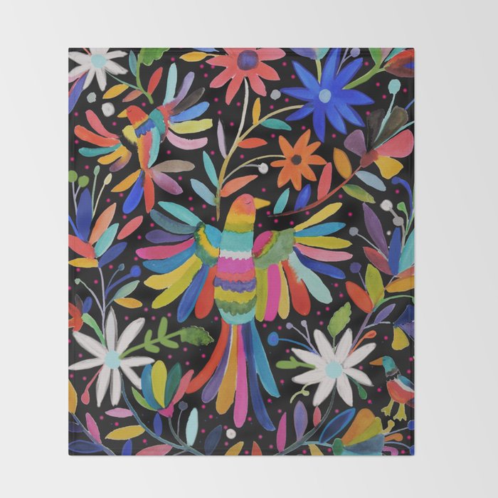 pajaros Otomi Throw Blanket Gallery Image 2