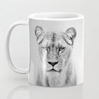 Lioness - Black & White Coffee Mug Gallery Image 3