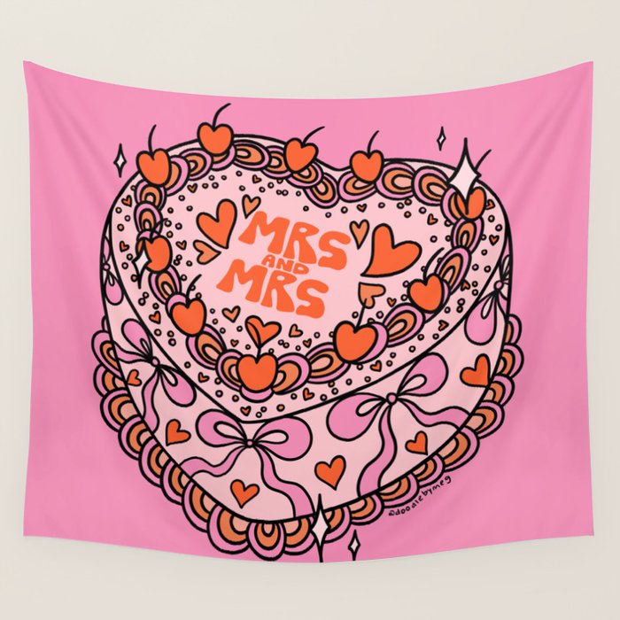Mrs. and Mrs. Cake Wall Tapestry Gallery Image 4