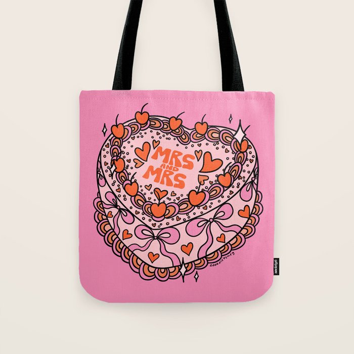 Mrs. and Mrs. Cake Tote Bag Gallery Image 1