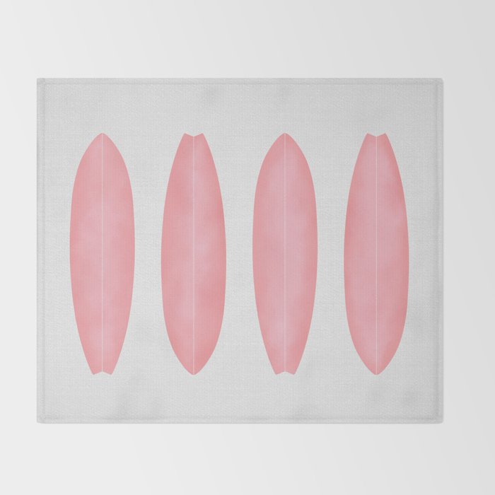 Surfboards in Pink Throw Blanket Gallery Image 2