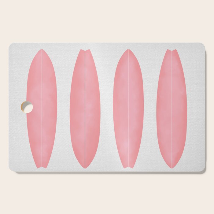 Surfboards in Pink Cutting Board Gallery Image 1