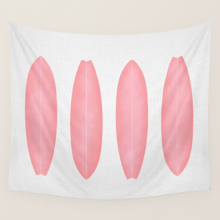 Surfboards in Pink Wall Tapestry Gallery Image 4