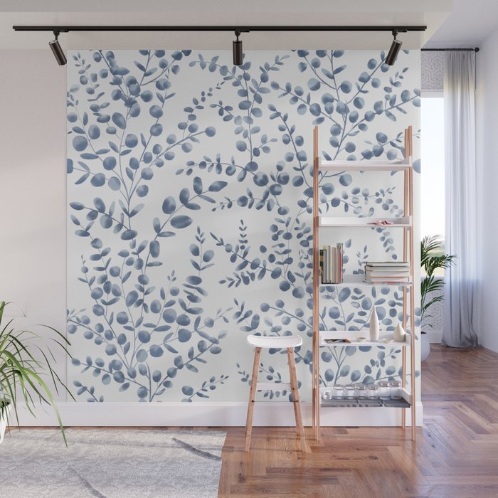 Blue Eucalyptus  Wall Mural Gallery Image 1